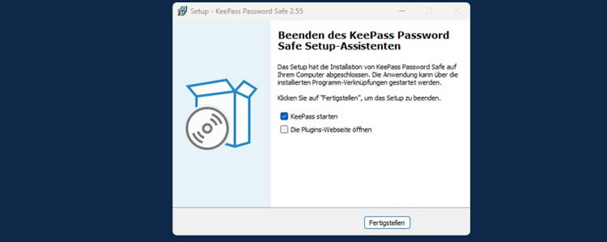 KeePass Installation ist beendet