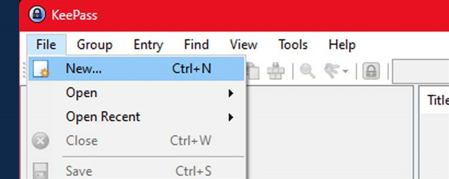 neue Datenbank in KeePass anlegen