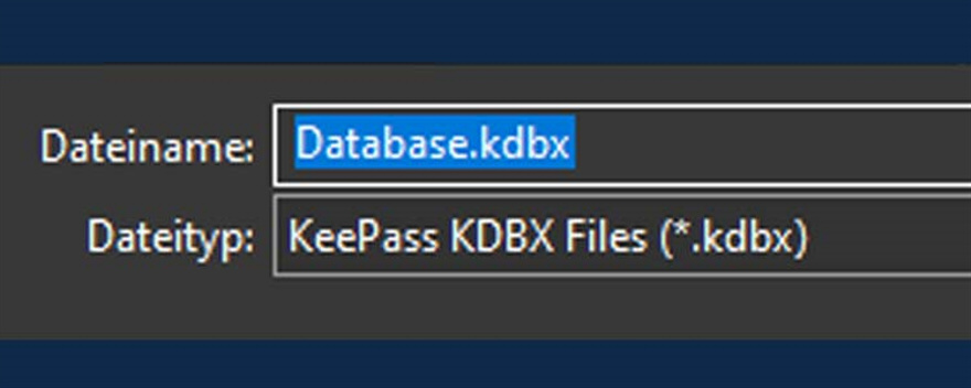 KeePass Datenbankname vergeben