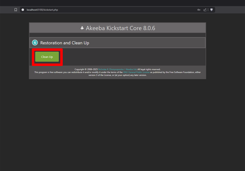 Akeeba Backup Clean Up