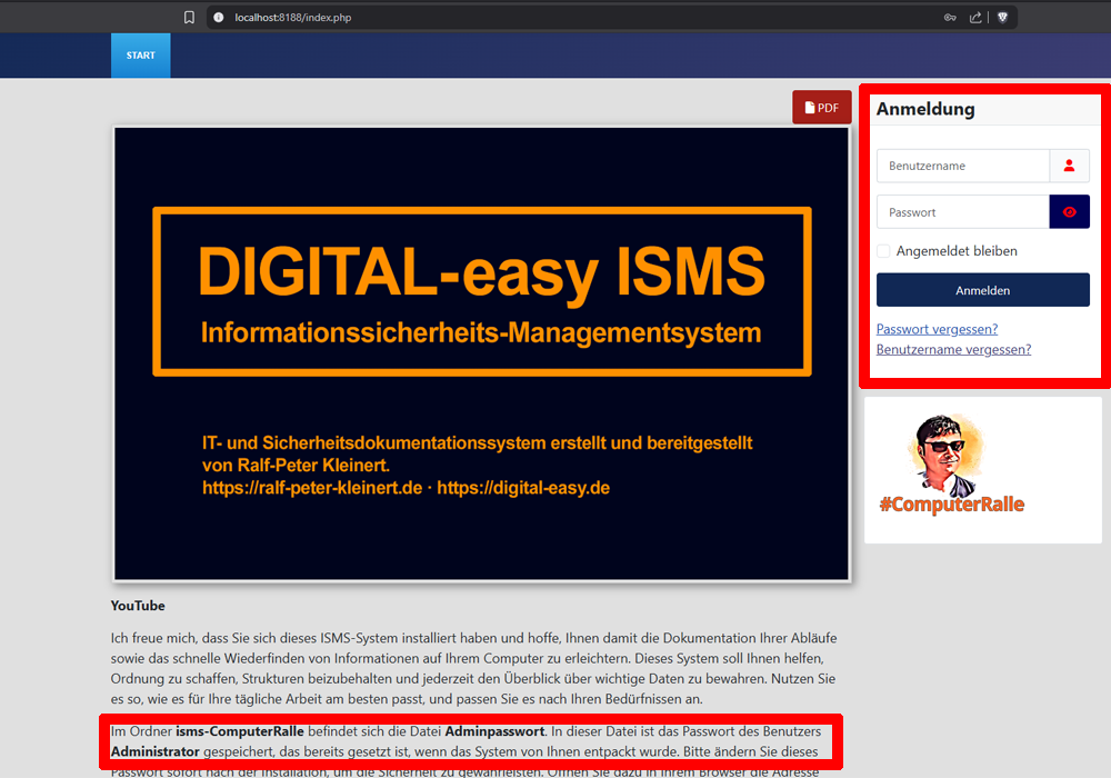 ComputerRalle ISMS fertig installiert