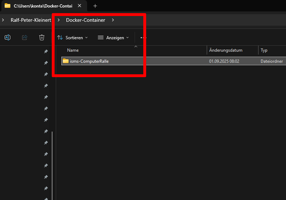 isms-ComputerRalle Ordner in Docker-Comtainer Ordner
